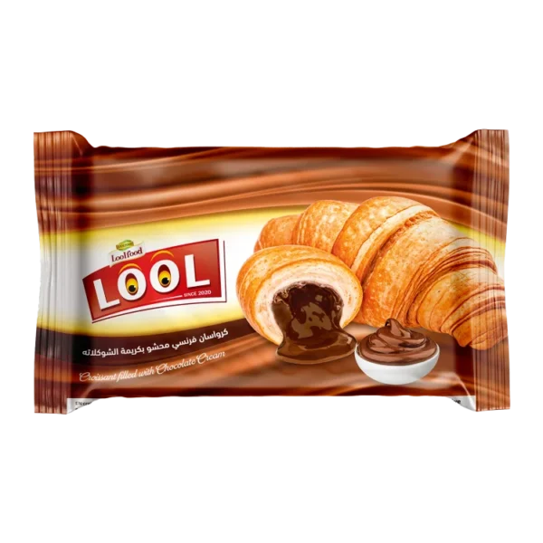 French croissants filled with chocolate cream