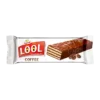 Wafer covered and filled with coffee cream