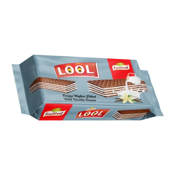 Lool Crispy Dark Wafers Filled with Vanilla Cream