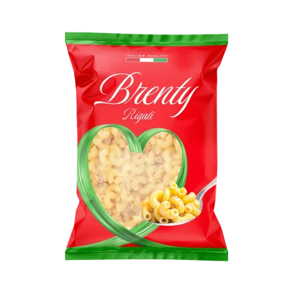 Striped elbow pasta