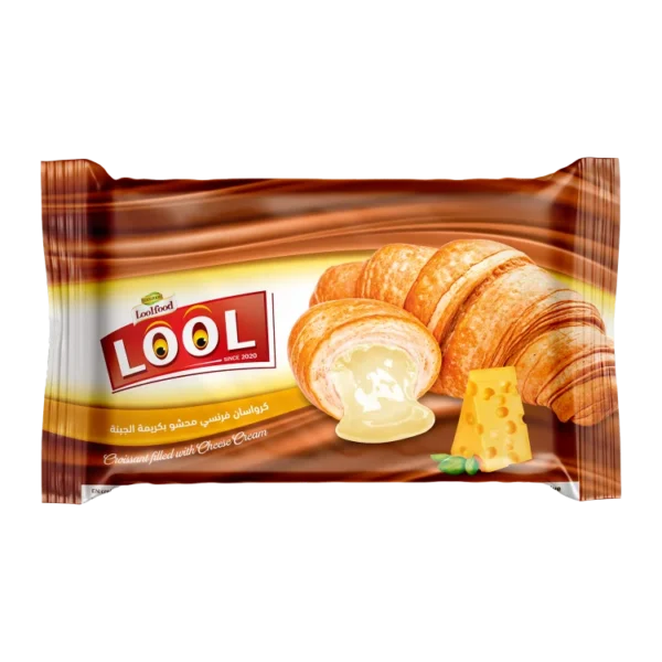French croissants filled with cheese cream