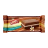 Chocolate bar cake filled with vanilla