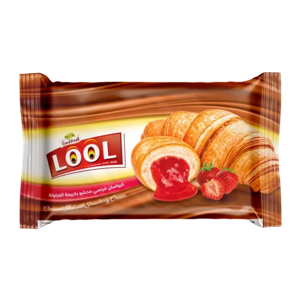 French croissants filled with strawberry cream
